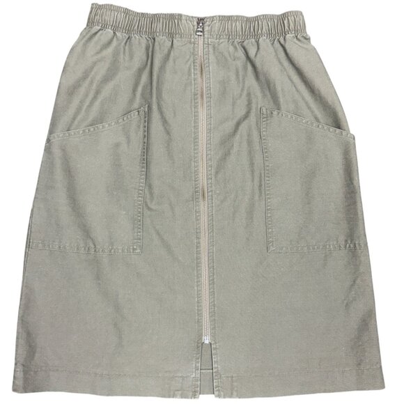 NWT Women's‎ L.L.BEAN Guide Skirt Midi Front Zip Green | Size 4R - Picture 2 of 8